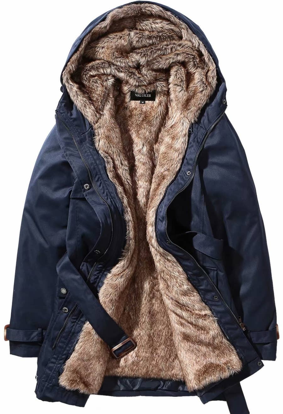UOFOCO Womens Warm Faux Fur Coat Ladies Solid Jacket Winter Gradient Parka Outerwear 